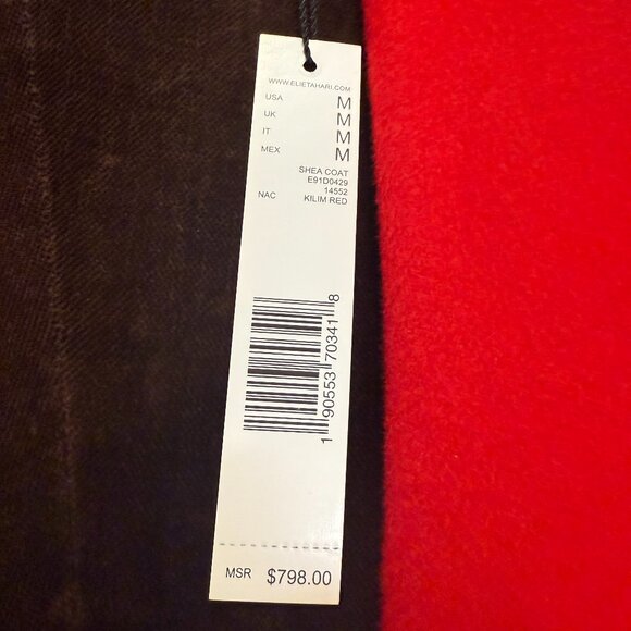 ELI TAHARI BEAUTIFUL KILM RED COAT - Picture 3 of 9
